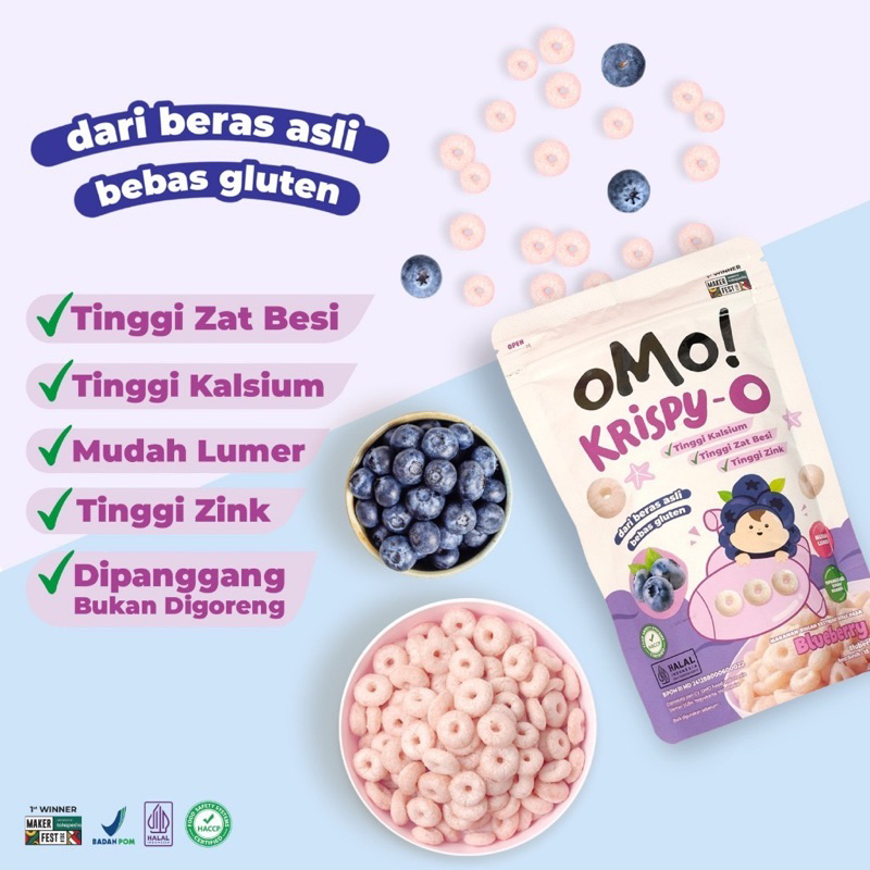 

Cemilan Anak Sehat Dari Beras NO MSG OMO! Krispy-O