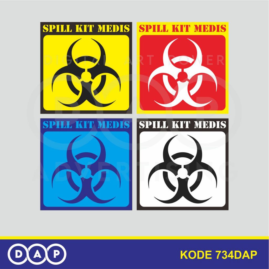 

734 - STIKER SPILL KIT MEDIS LABEL - 20 X 20 CM - VINYL - TERBAIK