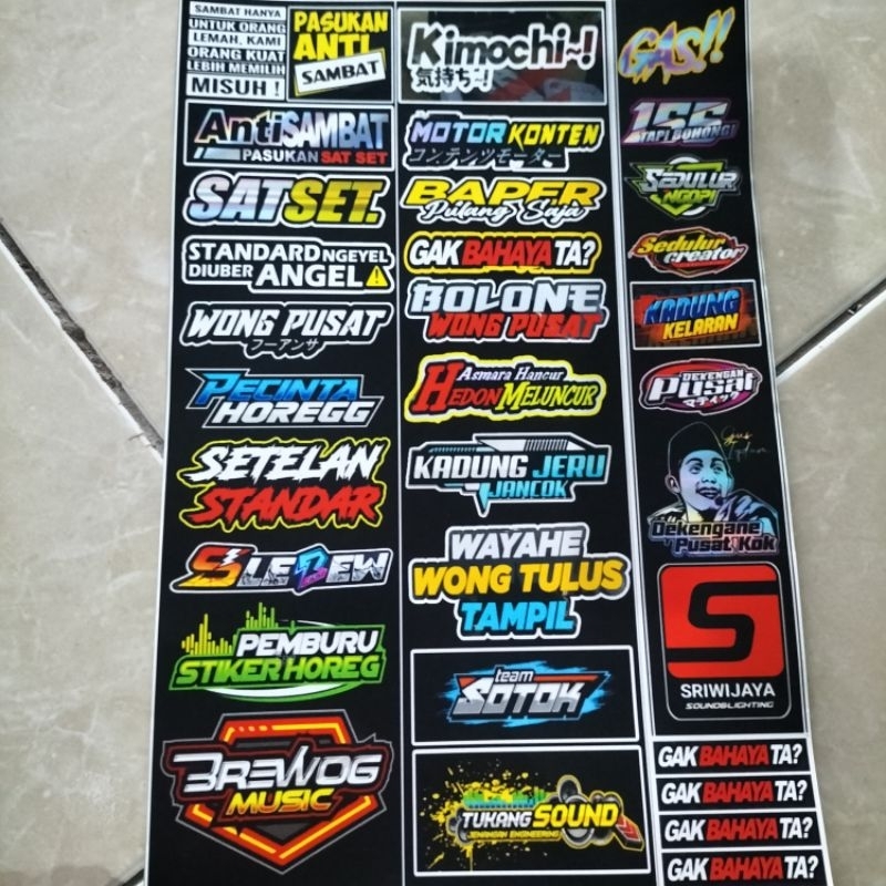 

Stiker Pack Kata Kata 1 Lembar Bahan Cromo