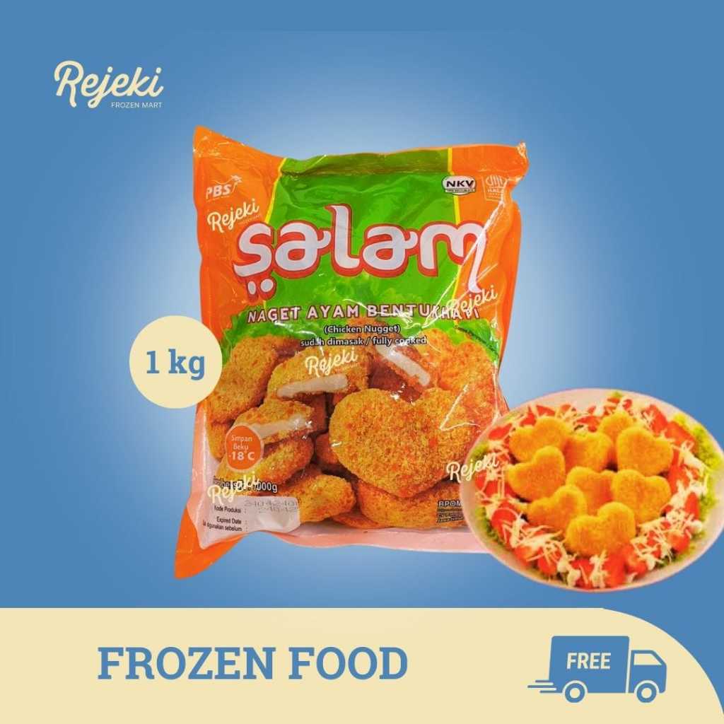 

Kichick / Yomas / Salam Nugget Love Naget Ayam Bentuk Hati 1kg - Rejeki Frozen Mart