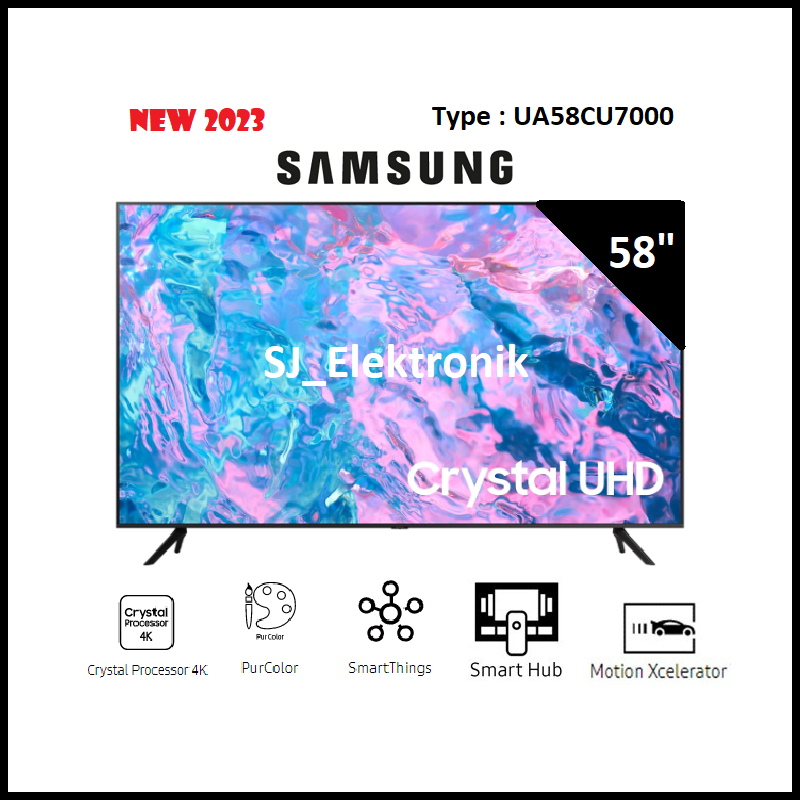 (KHUSUS LUAR KOTA) Samsung UA58CU7000 - 58CU7000 | LED TV 58 Inch Smart TV Crystal UHD