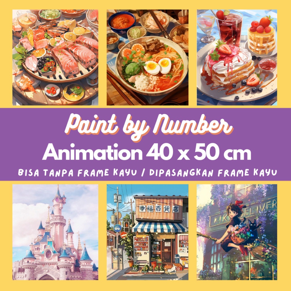 

ART S76K Paint By Number 4x5cm Series ANIMATION Level Hard Canvas dengan Frame Kanvas Tanpa Frame DIY Painting Kit Gift Hadiah Unik Bandung