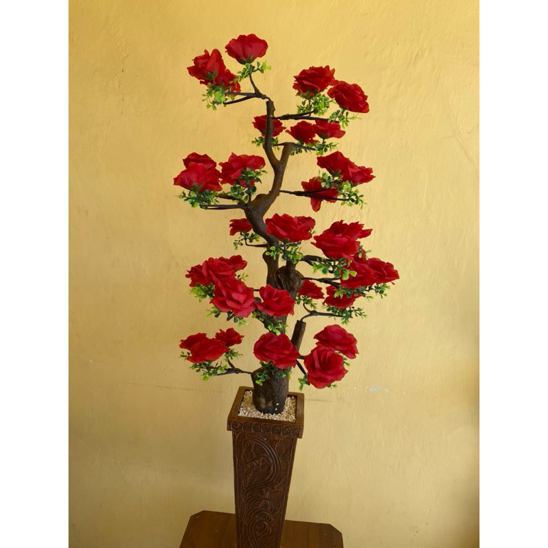 Bunga mawar jumbo artifisial sudut ruangan - B sdt mawarkayu