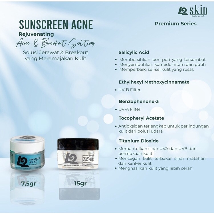 Skincare L2Skin - ACNE GLOW SUNSCREEN