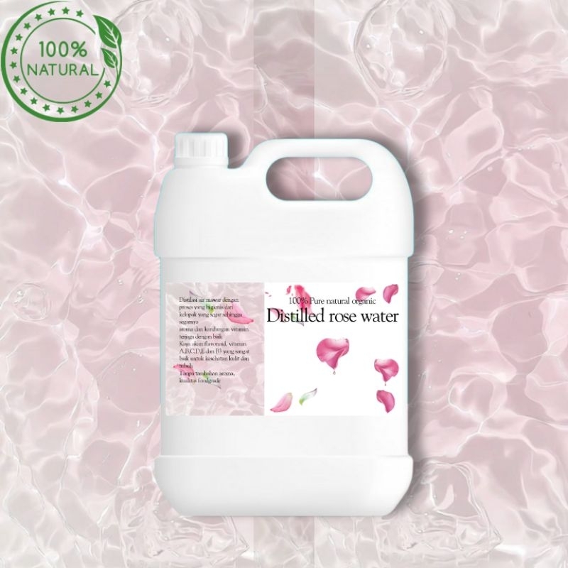 

Distilled rose water air suling bunga mawar murni food grade 1 liter