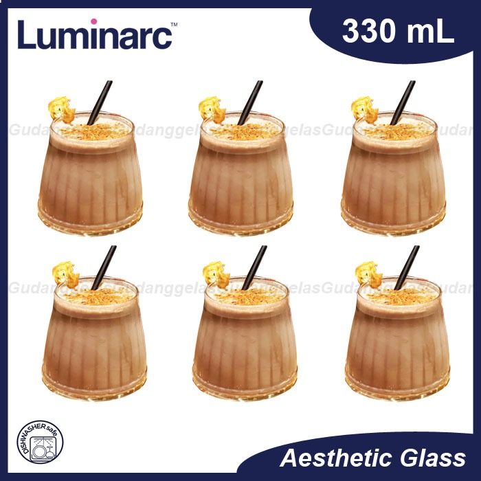 1 SET 6 PCS GELAS LUMINARC/GELAS WHISKY/GELAS LUMINARC/LATTE GLASS/LUMINARC AESTHETIC GLASS/LUMINARC