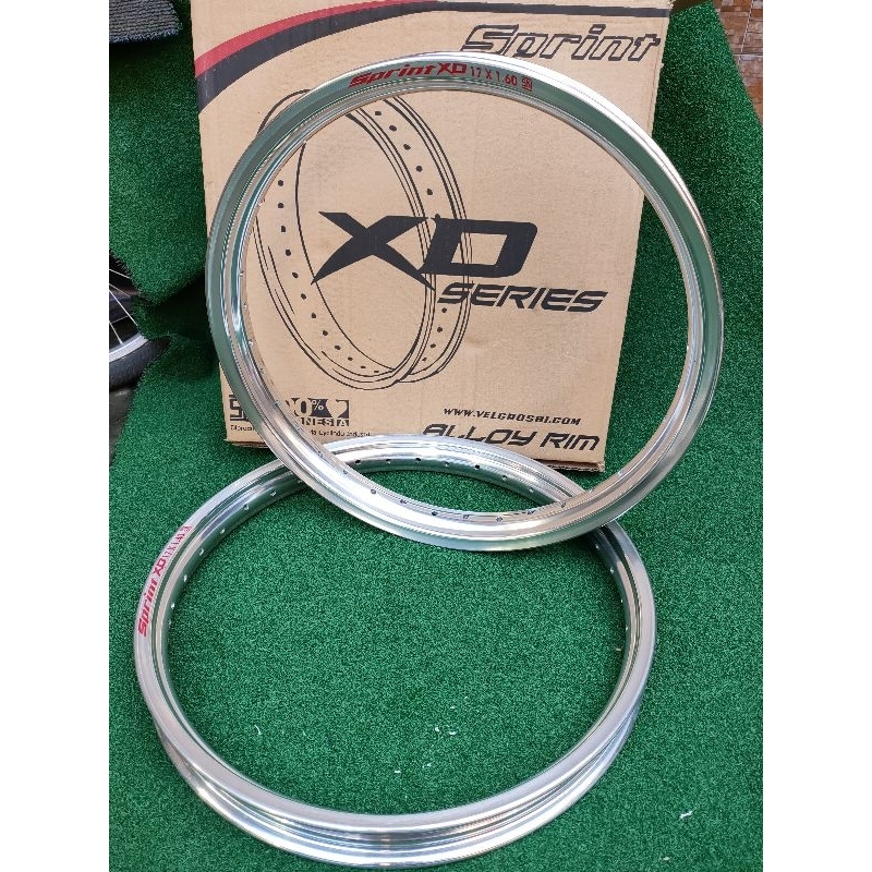 VELG SPRINT XD 17 160 140 WM SET DEPAN BELAKANG SILVER POLISH VELG ALUMUNIUM RING 17  140 160 WM POL