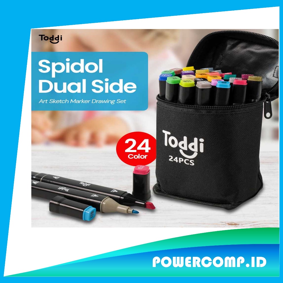 

ART K18I Toddi CY6 Spidol Dual Side Fine Art Marker 24 Color Toddi Set Spidol Seni 24 Warna Sketsa Berkepala Ganda Spidol Berbasis Alkohol Berminyak untuk Manga Animasi