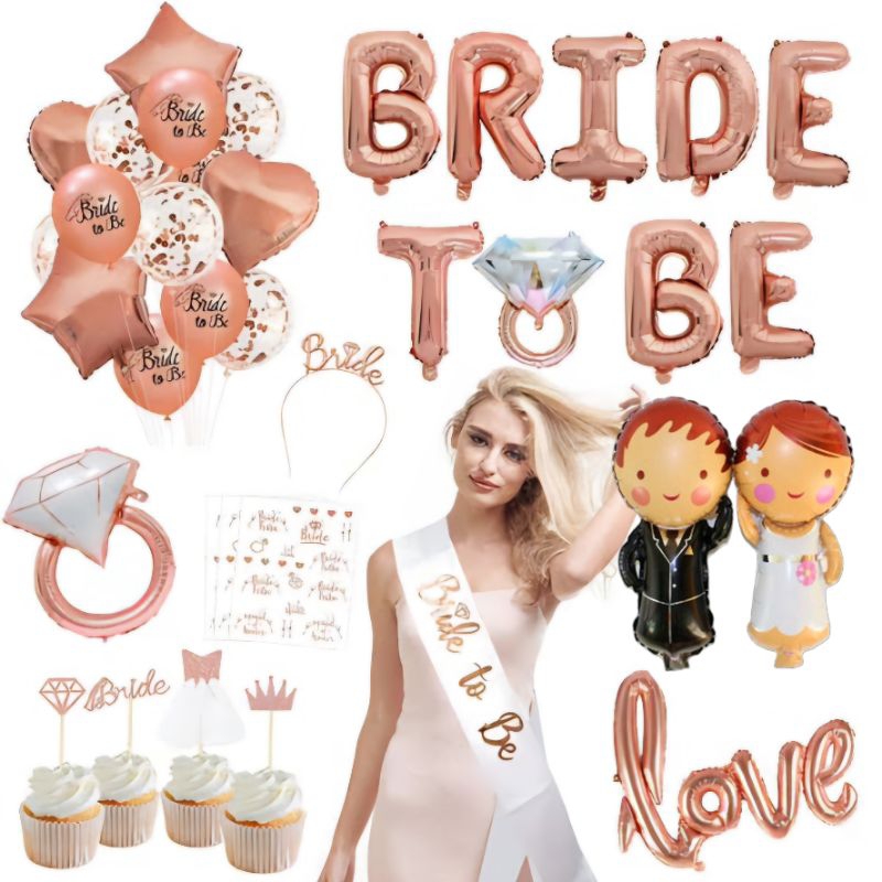 Perlengkapan bridal shower set dekorasi bridal shower balon bridal shower hiasan bridal shower set b