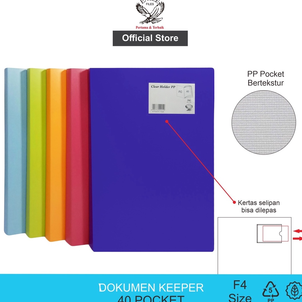 

ART U83Q Dokumen Keeper Clear Holder Document Keeper Display Book EAGLE F4FC 4 Pocket