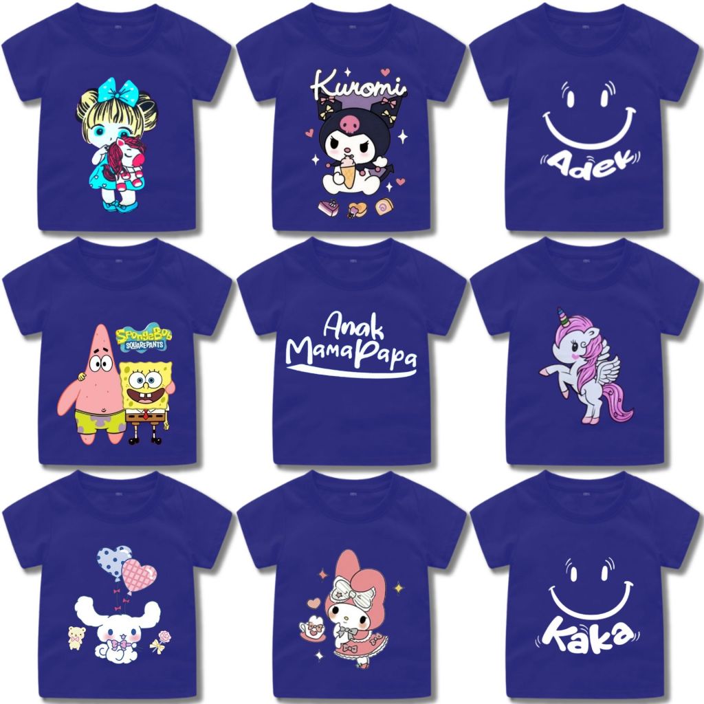 BAJU / KAOS DISTRO ANAK PEREMPUAN / KARAKTER / KAOS OBLONG ANAK