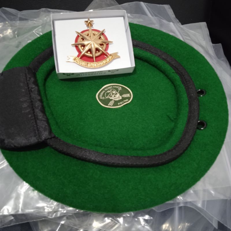baret tengkorak bekang plus emblem bekang tni ad