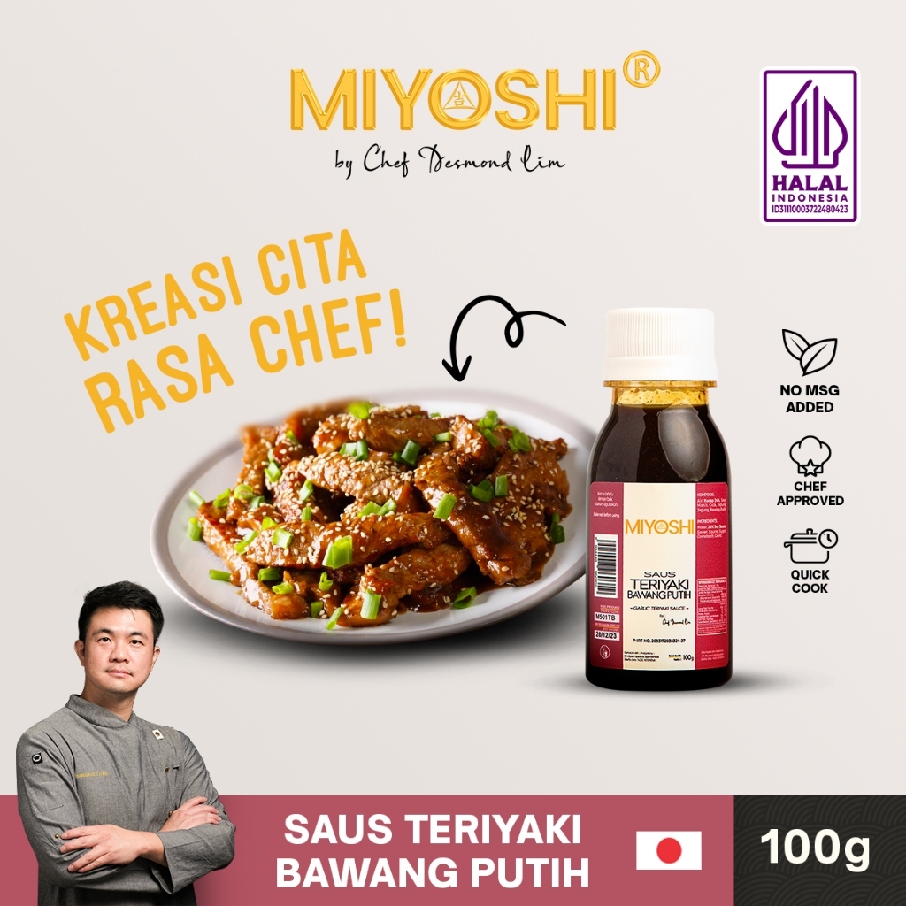 

Miyoshi Saus Teriyaki Bawang Putih (Garlic-100gr)/Halal Premium Saus