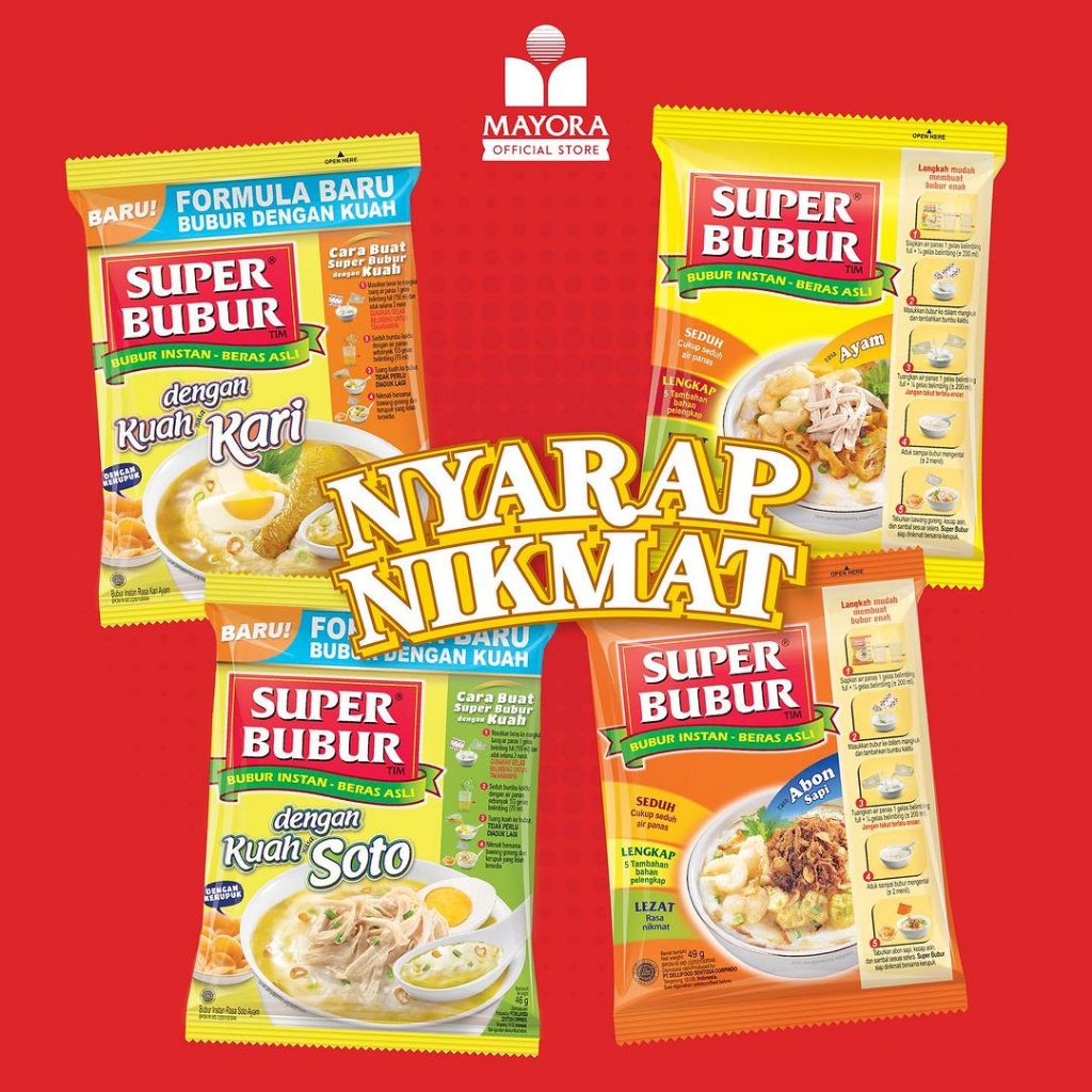 

Super Bubur Satuan 45 Gram Rasa Abon Ayam Kuah Soto Kari | Superbubur Tim Instant