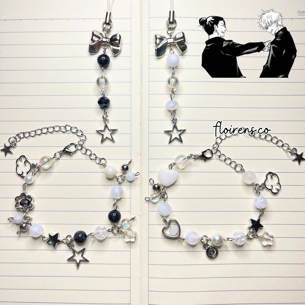 Jujutsu Kaisen Gojo Geto Inspired Bracelet | Beads Bracelet | Gelang Manik-Manik | Gojo Satoru | Get