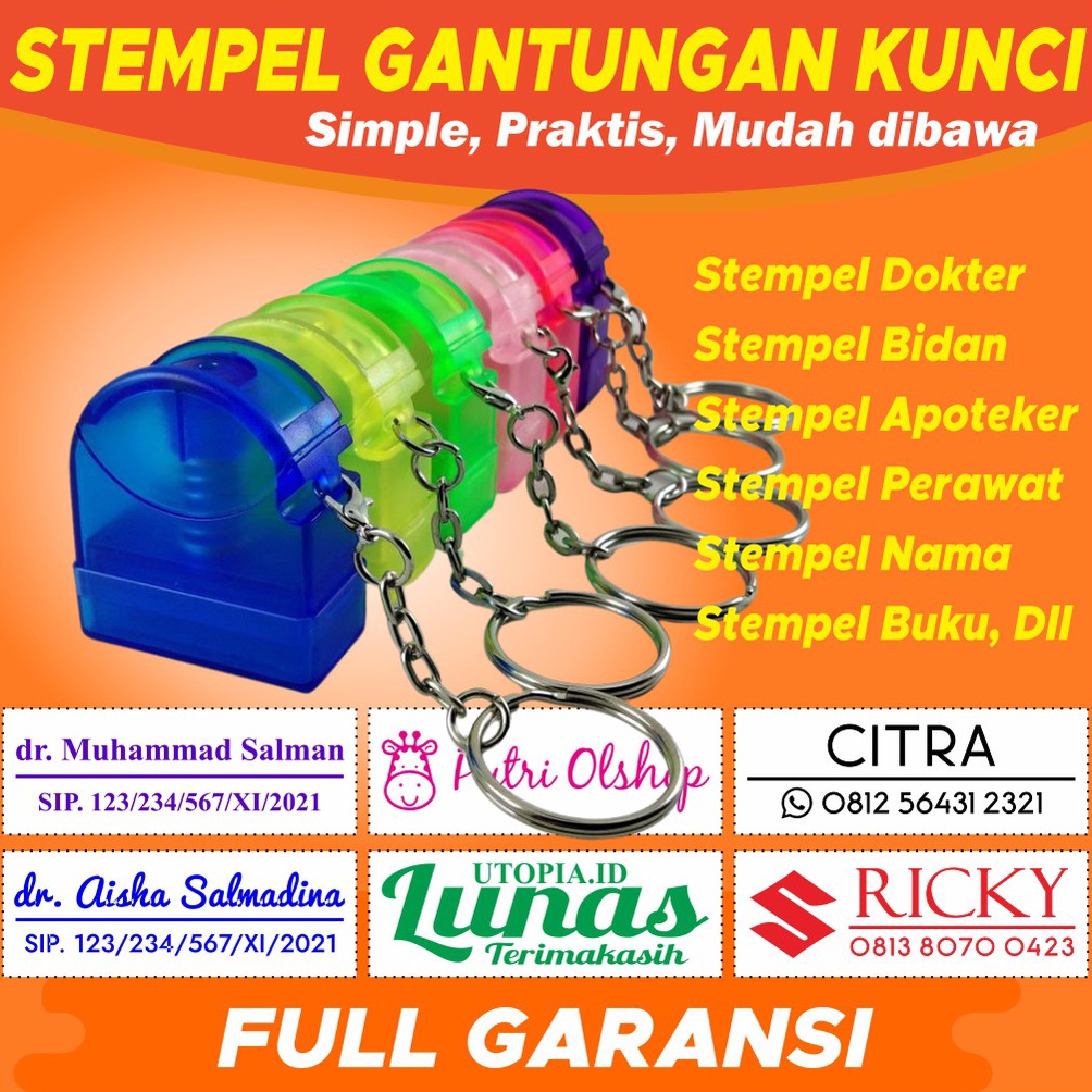 

ART M76K STEMPEL NAMA DOKTER BIDAN PERAWAT STEMPEL GANCI KECIL STEMPEL NAMA DAN NO HP