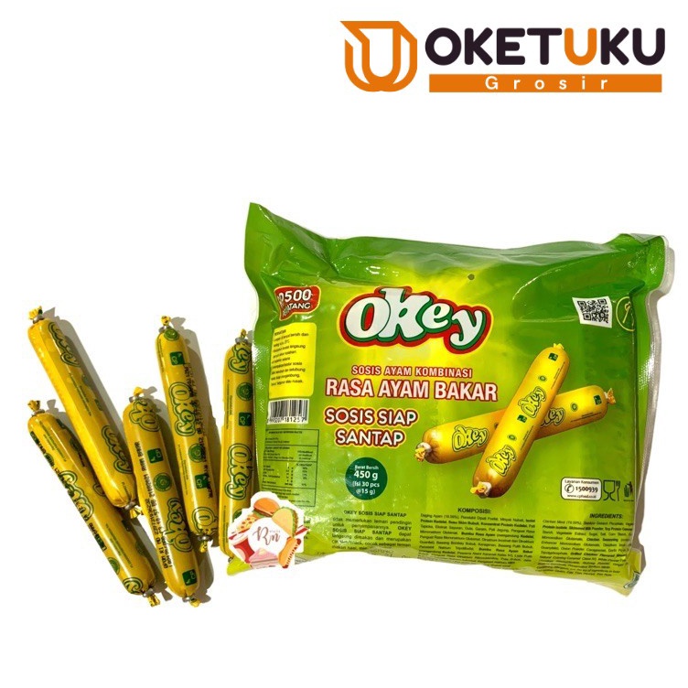 

Paket Hemat Sosis Ayam Okey Siap Makan isi 3pcs Sosis Bakar Okey