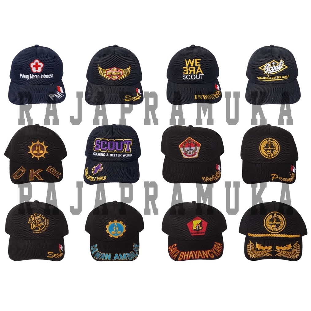 ART B28B TOPI PRAMUKA JARING DOBELMESH PREMIUM TOPI AMBALAN SAKA WIRAKARTIKA SAKA BHAYANGKARA SCOUT 