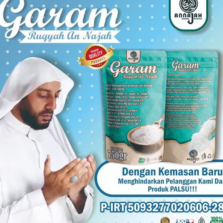 

Langsung dibeli GARAM RUQYAH AnNajah Original Penarik RezekiSolusi Usaha Laris Dan MeruqyahMenetralisir RumahToko Tempat usaha Dari Energi Negatif