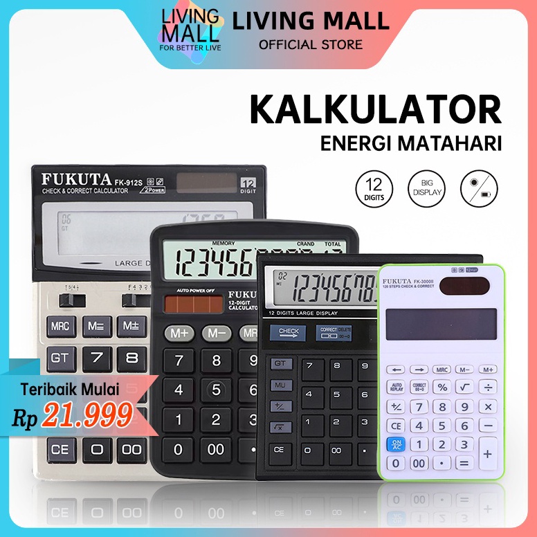 

ART X73U Kalkulator Elektronik Energi Matahari 12 Digit Kalkulator Dagang Besar Kalkulator Kecil Alat Hitung Calculator Check Merk FUKUTA