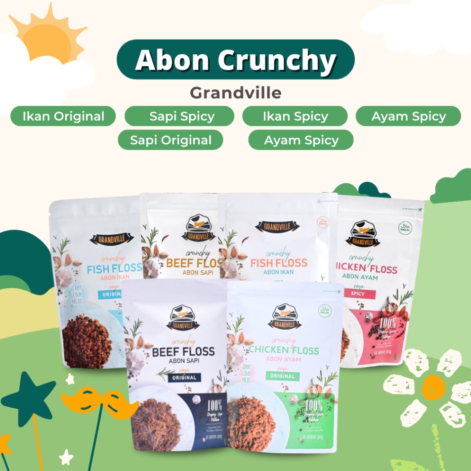 

Best Product Grandville Abon Sapi Ayam Crunchy Abon Anak Non MSG Halal MPASI