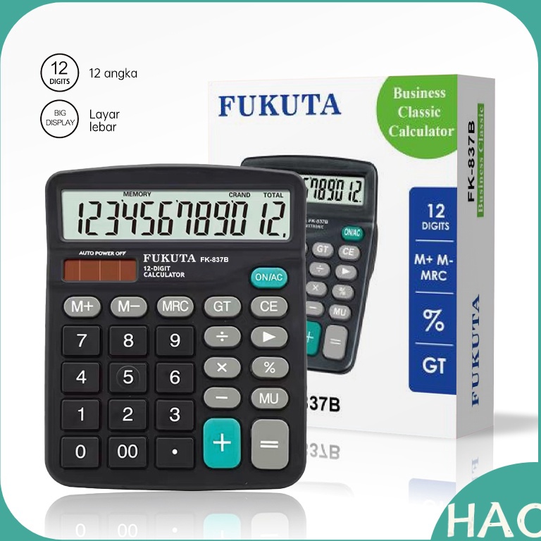 

ART N2E Kalkulator FK837B 12 Digit Kalkulator Electronik Kakulator Dagang Besar Alat Hitung Calculator Check FUKUTA