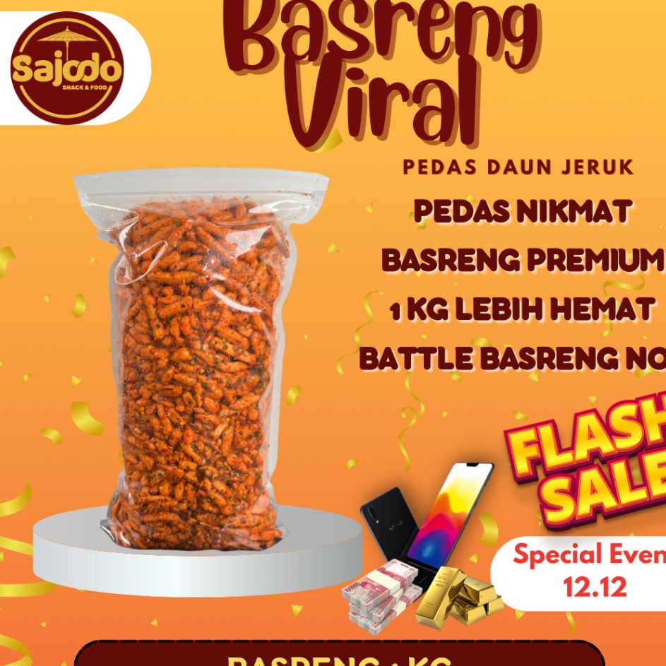 

Action Now FLASH SALE Basreng Pedas Daun Jeruk Sajodo Snack 1kg