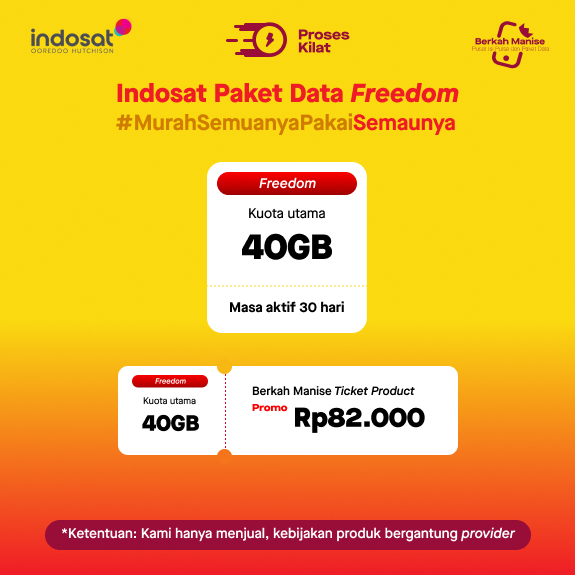Indosat Paket Data Freedom 40GB