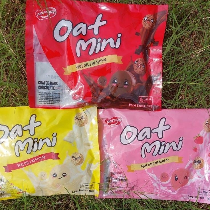 

Model Baru Oat Mini Naraya 18gr oat cookies halal free bubblewrap