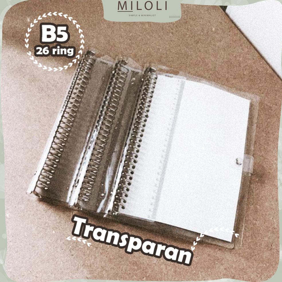 

KODE C8H4 MILOLI Binder B5 Transparan Aesthetic Binder 26 ring E13