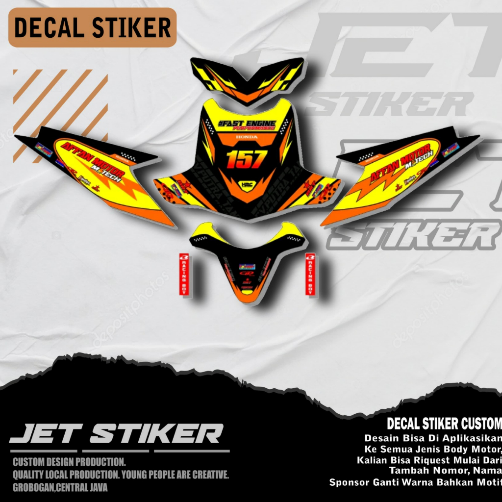 Decal Striping Stiker Full Body Beat Karbu Old Custom Riquest Terbaru Keren Bagus 2024