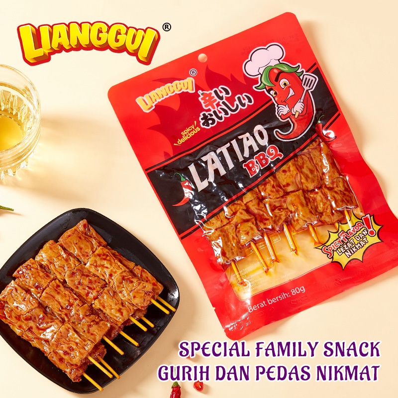 

LIANGGUI LATIAO SATAY Pedas SPICY FLAVOR BBQ FLAVOR CEMILAN VIRAL Snack Keripik CHINA YANG LAGI VIRAL