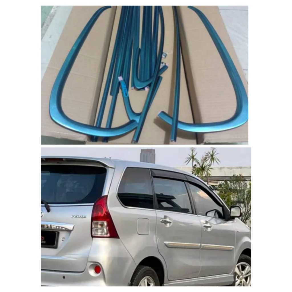 List Lis Kaca Samping Full Set Keliling All New Avanza Xenia 2012 - 2017 Stainless Chrome 16 pc ORI 