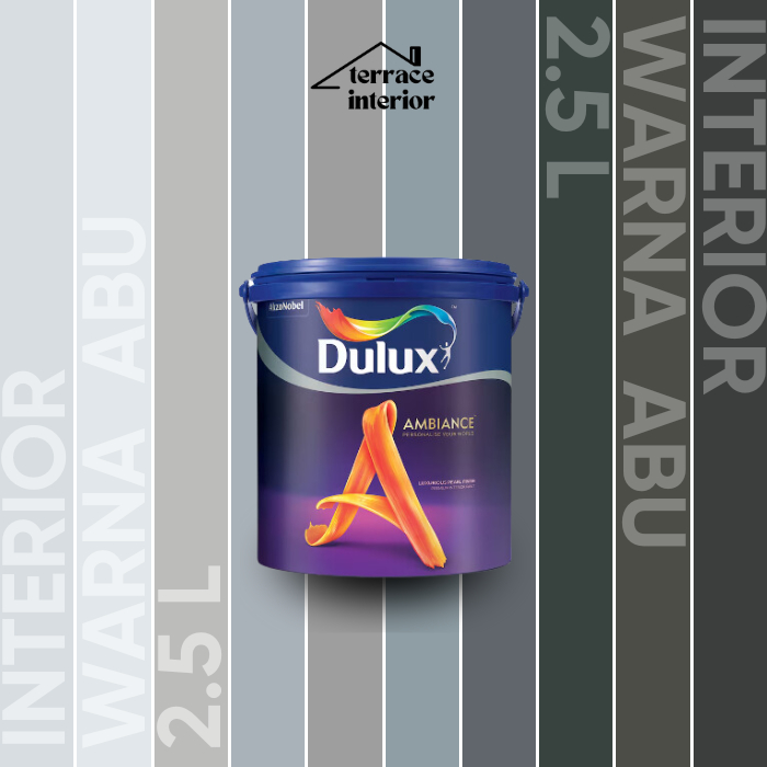 Cat Tembok Dulux Ambiance Interior 2.5L warna Abu Grey Gloss