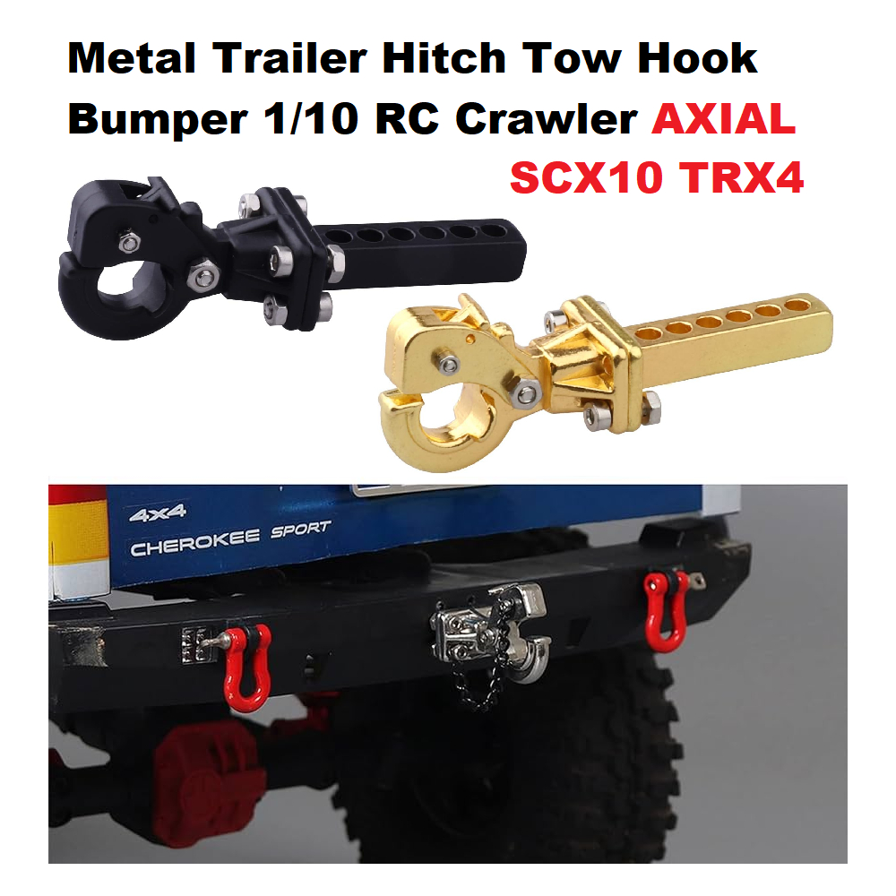 Metal Trailer Hitch Tow Hook Rear Bumper Anhang 1/10 RC Car Crawler AXIAL SCX10 TRX4 TRX6
