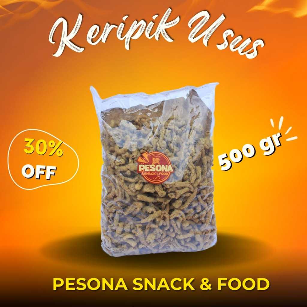 

[ 500GR ] Keripik Usus Crispy Renyah 500Gr By Pesona Snack