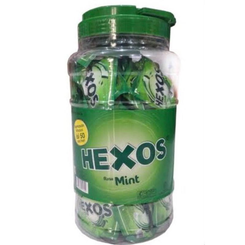 

Hexos Mint Permen Pelega Tenggorokan 1 Toples 50 Pcs