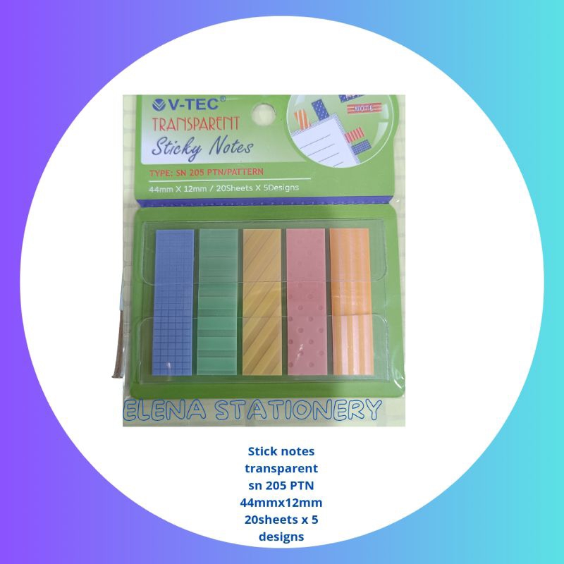 

sticky note transparan SN 205 ptn/pattern