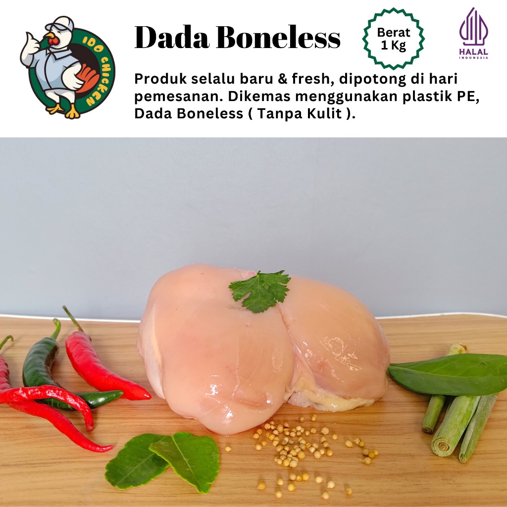 

Dada Ayam Fillet 1kg , Fresh, Baru, dan Halal - BLD (Tanpa Kulit) Segar dan Halal 1 KG - Ido Chicken