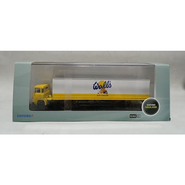 Oxford 1/76 Scania 110, RHD, Walls Ice Cream 40 feet-box wagon-trailer truck