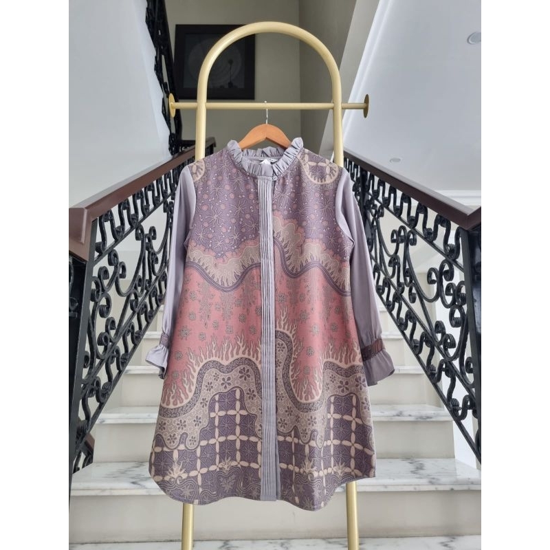 Blouse motif cantik ORIginal by edness kayla kemeja cewek bahan toyobo mix batik full trikot Ukuran 