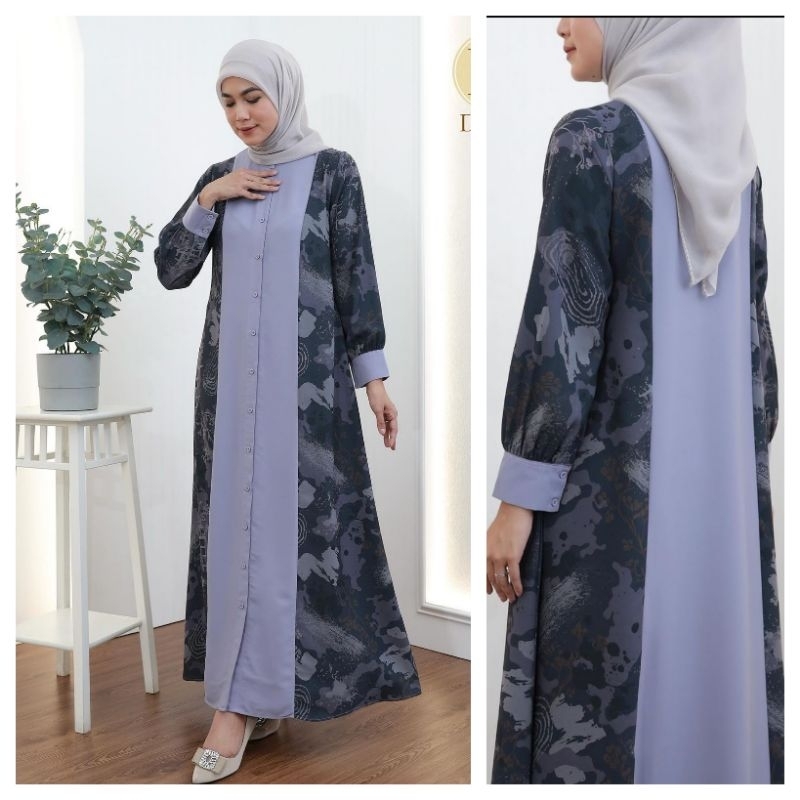 Dilan dress ORI by disiko exclusive gamis syari wanita muslimah Bahan Hania size Ukuran m L XL ld 10