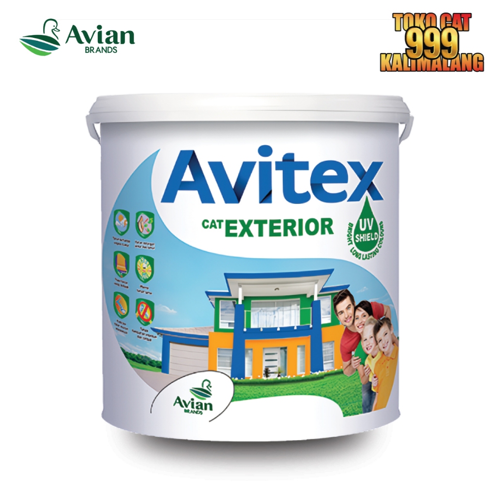 Cat Tembok Rumah Exterior Avian Avitex Exterior Warna Putih 5 Kg Galon