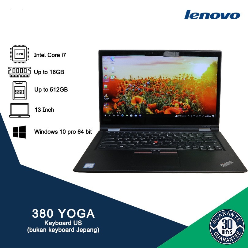Lenovo Yoga X380 i5/i7 Gen8 Touchscreen 2in1 RAM 16GB SSD 512GB Original