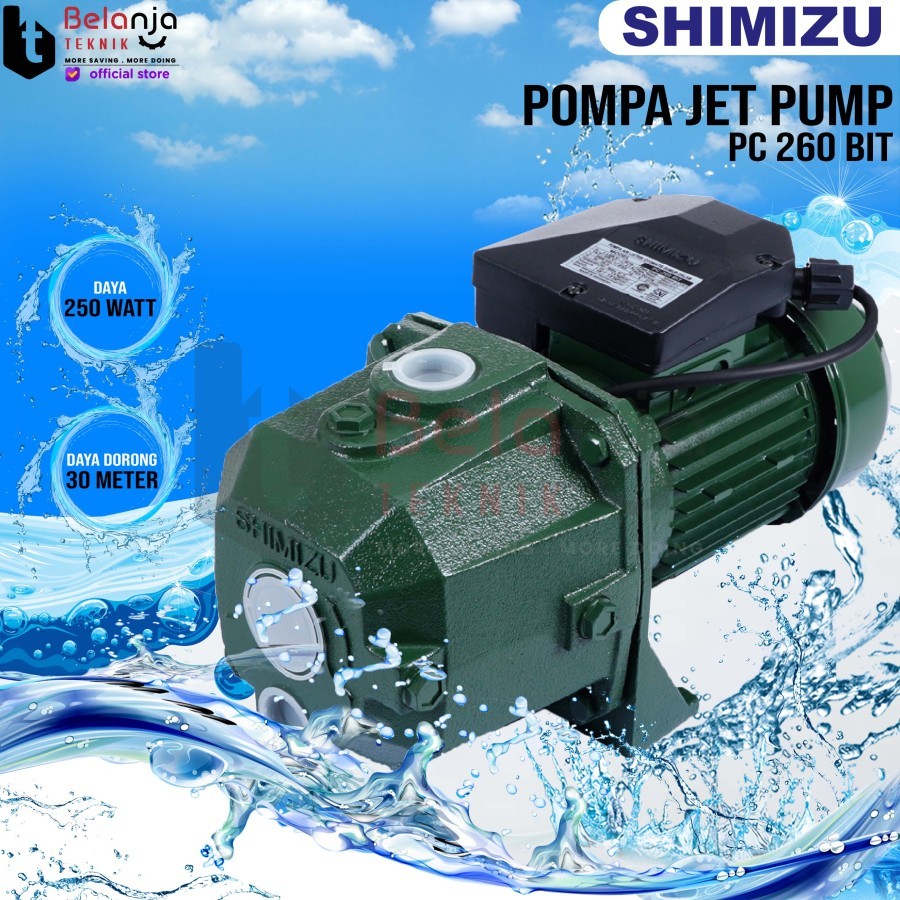 Shimizu Pompa Air Jet Pump PC 260 BIT Tanpa Tabung 30 Meter 250 Watt
