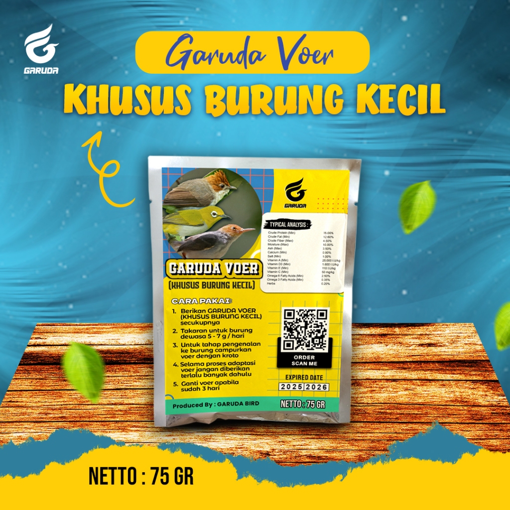 VOER BURUNG KECIL | VOER HARIAN | VOER NUTRISI KOMPLIT | GARUDA VOER HARIAN KHUSUS BURUNG KECIL | GA