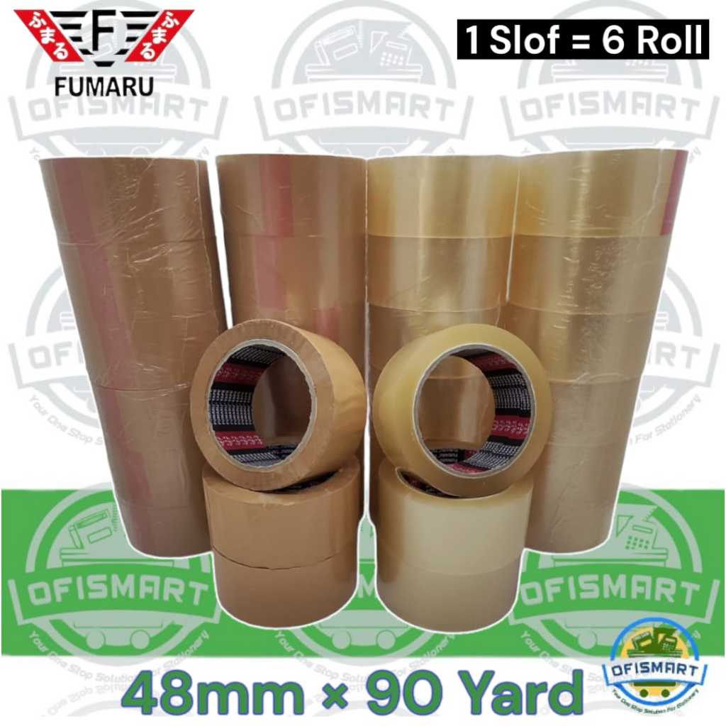 Fumaru Lakban OPP Tape Selotip 48mm x 90 Yard | @1 Slof=6 Rol