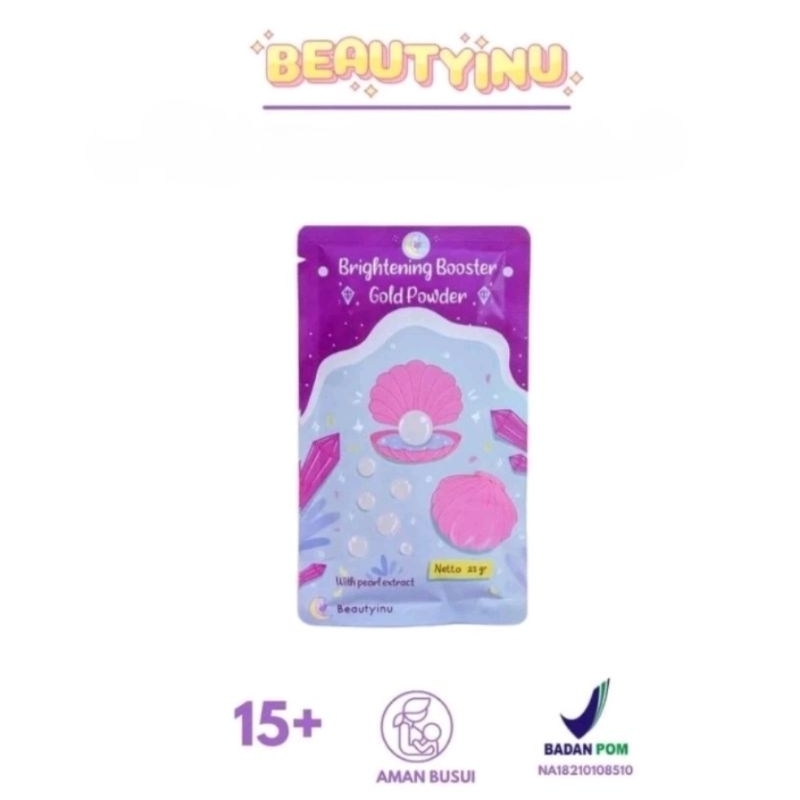 Beautyinu Brightening Booster Gold Powder Serbuk Bubuk Pemutih Badan & Wajah Whitening Alpha Arbutin