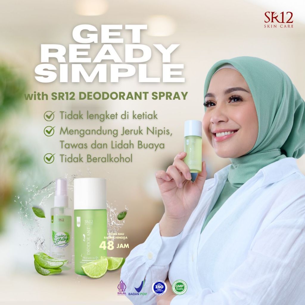 Deodorant Spray Tawas SR12 Original untuk Pria Wanita Tahan Lama