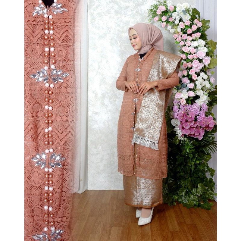 news SET KEBAYA TUNIK BROKAT SET SELENDANG SONGKET / KEBAYA TUNIK BROKAT PAYET / KEBAYA TUNIK KUTU B